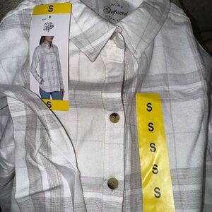 JACHS Girlfriend White Casual Button Down Shirt size small